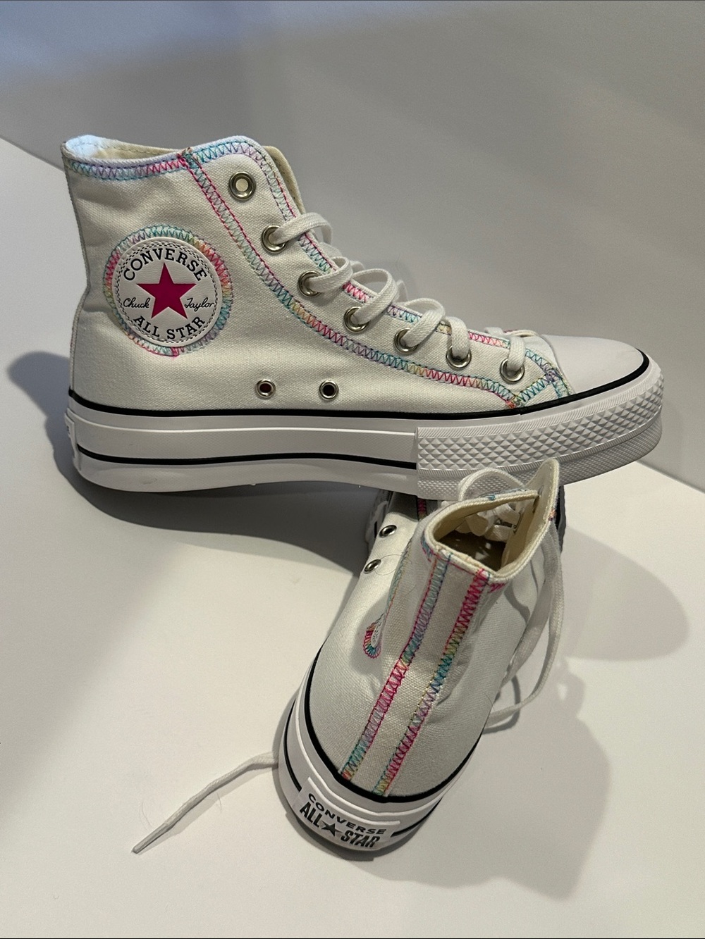 Converse Chuck taylor All-Star lift high colorful white sneakers